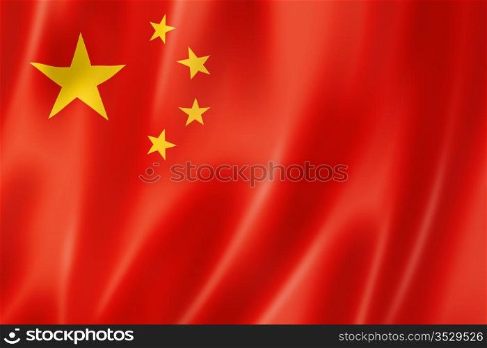 China flag, three dimensional render, satin texture. Chinese flag