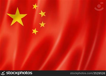 China flag, three dimensional render, satin texture. Chinese flag