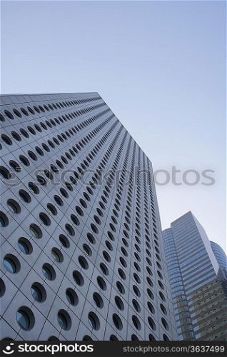 China, Hong Kong, low angle view of skyscrapers