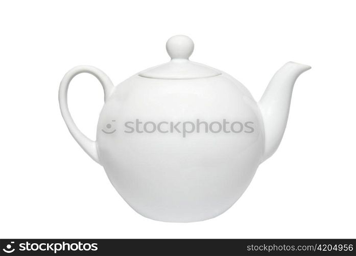 China teapot isolated on white.
