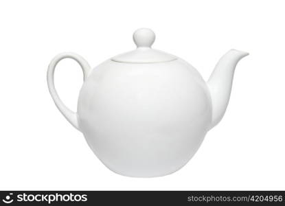 China teapot isolated on white.