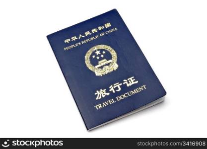 China Travel Document isolated on white background
