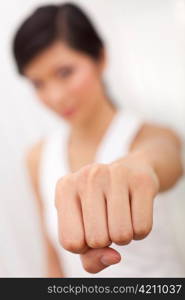 Chinese Asian Girl Martial Arts Fist Punch