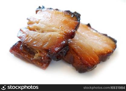 Chinese barbeque pork isolated on white background