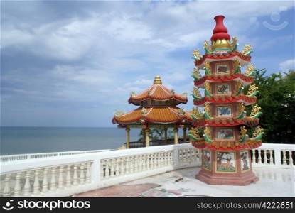 Chinese buddhist temple on the sea shore in Hua Hin, Thailand