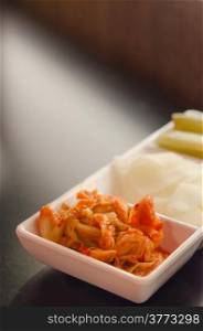 Chinese cabbage kimchi , korean food , korean barbecue side dish