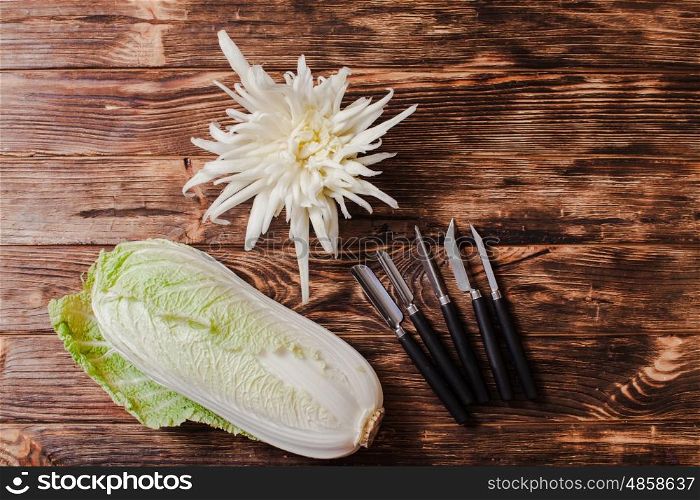 Chinese cabbage The pe-tsai carved, art of thailand