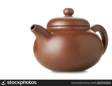 Chinese clay teapot isolated over the white background