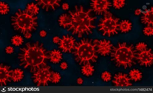 chinese coronavirus or covid-19 virus (3D rendering)