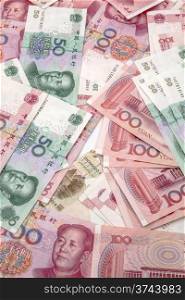 Chinese currency - fifty and hundred yuan background