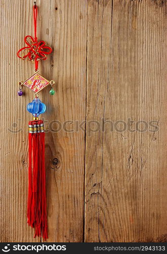Chinese decoration on the old wooden background