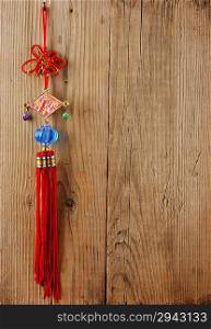Chinese decoration on the old wooden background