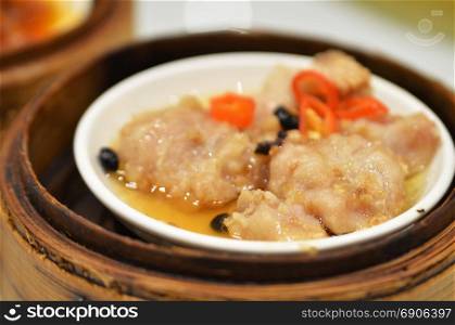 Chinese dim sum Black bean steamed pork ribs