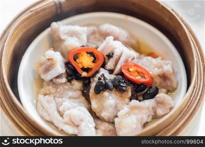 Chinese dim sum Black bean steamed pork ribs - Steamed Chinese groumet cuisine