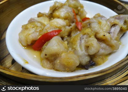 Chinese dim-sum. Delicious steamed pork ribs