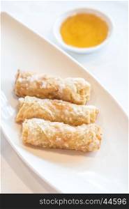 Chinese dim sum Fried Pork and shrimp EggRolls - Chinese groumet cuisine