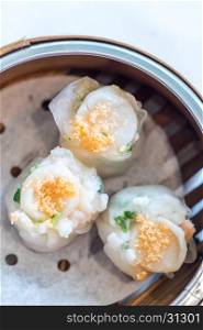 Chinese dim sum Hagao with scallop - Steamed Chinese groumet cuisine