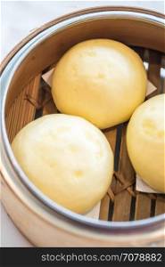 Chinese dim sum yolk lava Bun - Steamed Chinese groumet cuisine