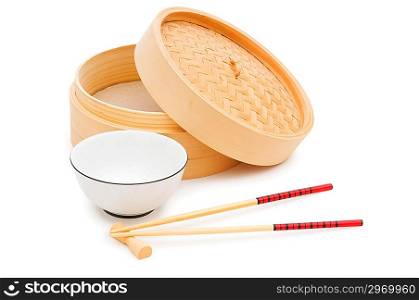 Chinese dining set isolated on the white