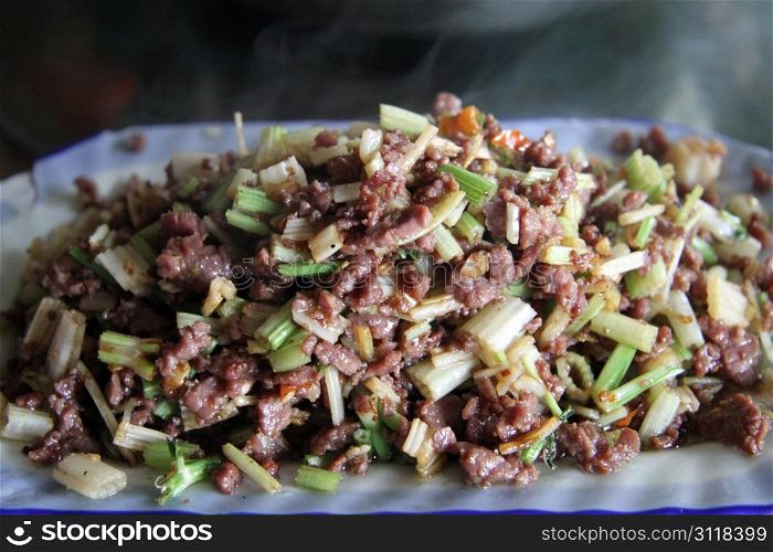 Chinese dish with meat and vegetables