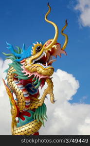 Chinese dragon statue on the sky