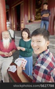 Chinese Family Playing Card In Jing Shan Park