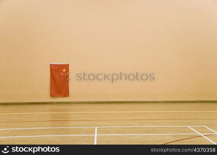 Chinese flag hanging on the wall