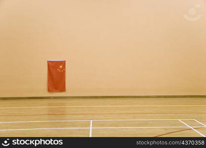 Chinese flag hanging on the wall