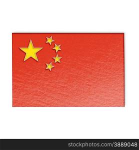 Chinese flag isolated on white stylized illustration.