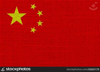 Chinese Flag of China. the Chinese national flag of China, Asia - fabric texture