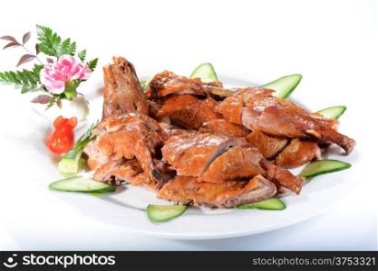 Chinese Food:Fried Chicken on a white plate