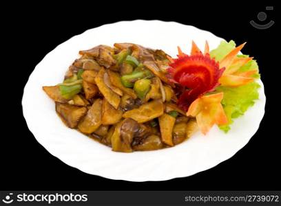Chinese food. Fried vegetables in starch sweet sauce.