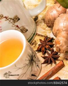 Chinese Ginger Tea Representing Refreshment Herbals And Refreshments
