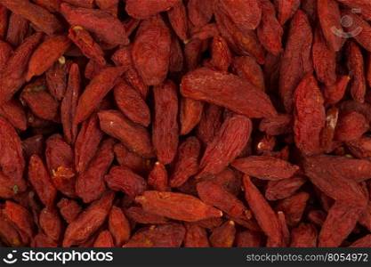 Chinese goji berries close up as a background