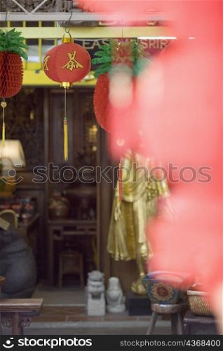 Chinese lanterns outside a store, Chinatown, Singapore