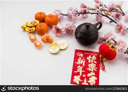 chinese new year concept with tea pot