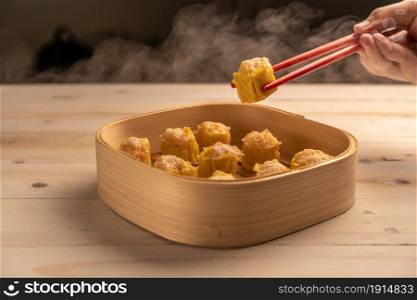 Chinese Preparing vegetable dim sum (yumcha). Asian Food chinese traditional food cuisine.