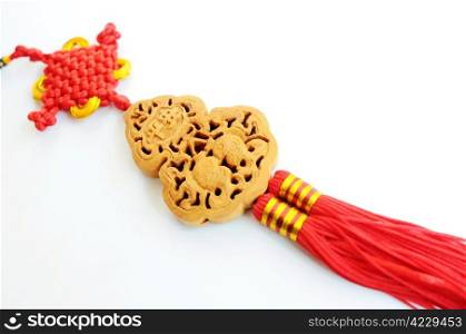 Chinese red auspicious knot isolated on a white background