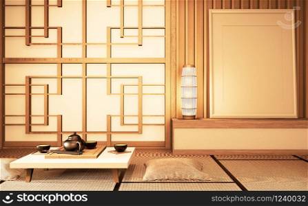 Chinese style Room interior. 3D rendering