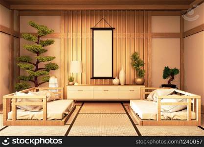 Chinese style Room interior. 3D rendering