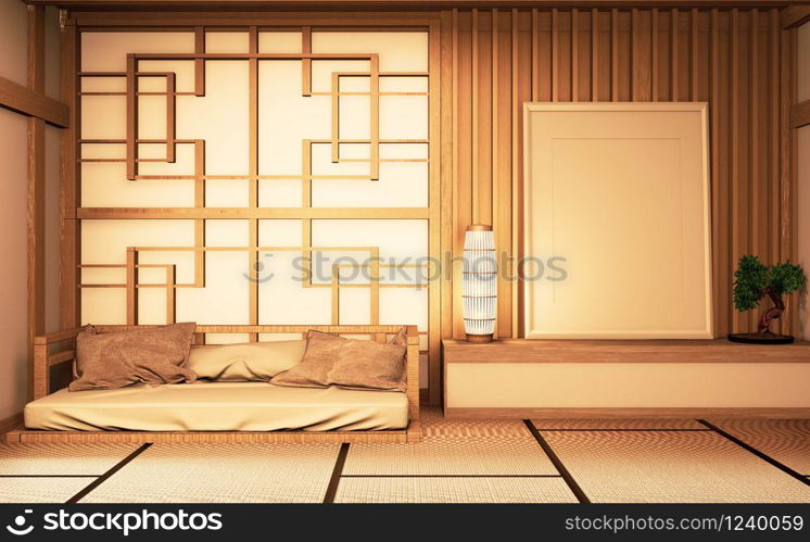 Chinese style Room interior. 3D rendering