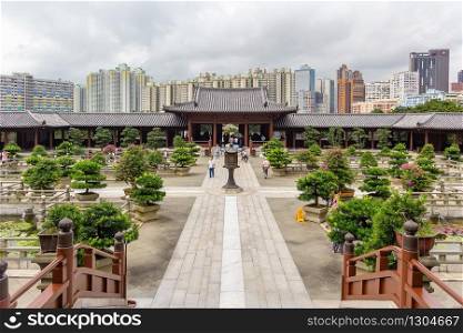 Chinese Temple - Chi Lin Nunnery,Nan Lian Garden situated at Diamond hill,Kowloon in Hong Kong
