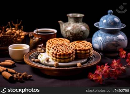 Chinese traditional mooncakes for Mid-Autumn