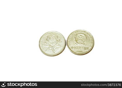 Chinese yuan isolated on the white background