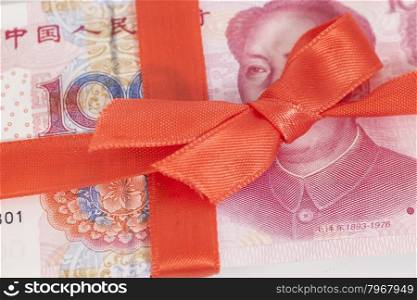 Chinese Yuan Money Gift close up