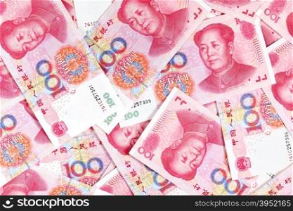 Chinese yuan renminbi banknotes close-up