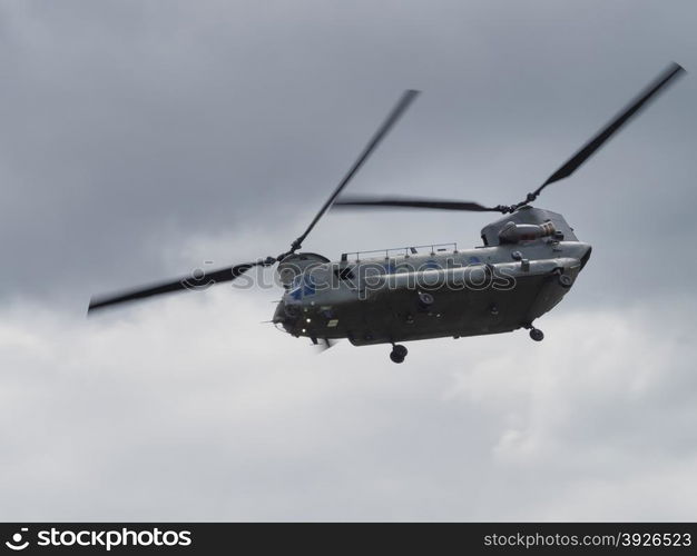 Chinook helicopter in flight