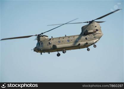 Chinook helicopter in flight