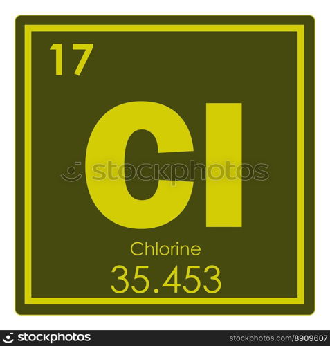 Chlorine chemical element periodic table science symbol