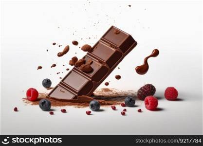 Chocolate background. Illustration Generative AI
